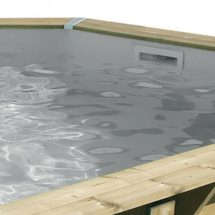 Piscine En Bois Octogonale Ubbink Océa 8,60 X 4,70 X 1,30 M - Liner Gris 2 Piscine En Bois Octogonale Ubbink Océa 8,60 X 4,70 X 1,30 M - Liner Gris – Image 2