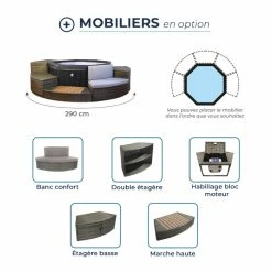 Pack Spa Portable Netspa Octopus 4 à 6 Personnes + Mobilier 23 Pack Spa Portable Netspa Octopus 4 à 6 Personnes + Mobilier -Intex Soldes Magasin netspa octopus 05
