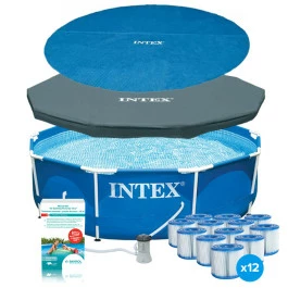 Pack Piscine Tubulaire Et épurateur Intex Metal Frame 3,05 X 0,76 M + Essentiels 1 Pack Piscine Tubulaire Et épurateur Intex Metal Frame 3,05 X 0,76 M + Essentiels