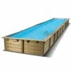 Piscine En Bois Rectangulaire Ubbink Linéa 15,50 X 3,50 X 1,55 M - Liner Bleu