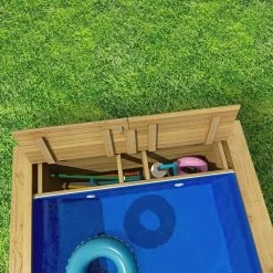 Piscine Pool'n Box Junior Procopi En Bois 3,7 X 2,4 M - Coffre Et Filtration Intégrés -Intex Soldes Magasin piscine bois pool n box junior 6 min