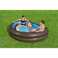 Bestway Piscine Gonflable Demi-lune Avec Sièges Truprint - Imprimé Rotin 7 Bestway Piscine Gonflable Demi-lune Avec Sièges Truprint - Imprimé Rotin -Intex Soldes Magasin piscine familiale truprint decor osier 231m 3