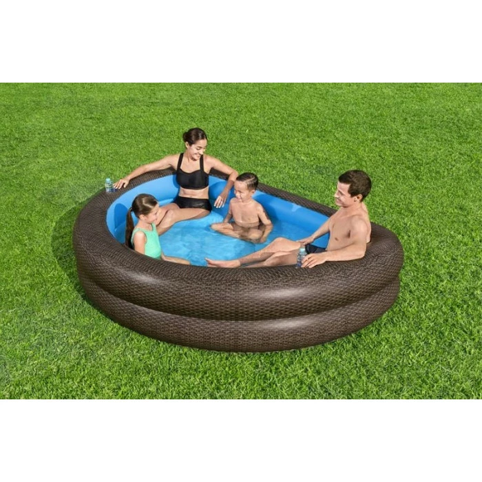 Bestway Piscine Gonflable Demi-lune Avec Sièges Truprint - Imprimé Rotin 3 Bestway Piscine Gonflable Demi-lune Avec Sièges Truprint - Imprimé Rotin – Image 3