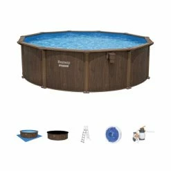 Piscine En Acier Bestway Hydrium Effet Bois Ø 4,90 X H 1,30 M 13 Piscine En Acier Bestway Hydrium Effet Bois Ø 4,90 X H 1,30 M -Intex Soldes Magasin piscine hors sol acier ronde 488 x 130 m hydrium