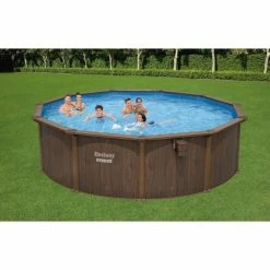 Piscine En Acier Bestway Hydrium Effet Bois Ø 4,90 X H 1,30 M 10 Piscine En Acier Bestway Hydrium Effet Bois Ø 4,90 X H 1,30 M -Intex Soldes Magasin piscine hors sol acier ronde 488 x 130 m hydrium 1
