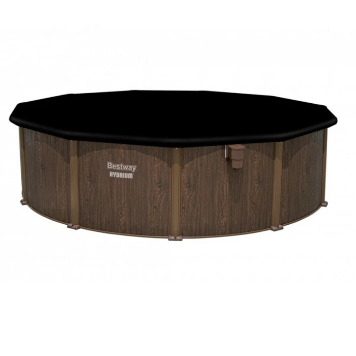 Piscine En Acier Bestway Hydrium Effet Bois Ø 4,90 X H 1,30 M 2 Piscine En Acier Bestway Hydrium Effet Bois Ø 4,90 X H 1,30 M – Image 2