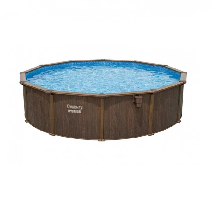 Piscine En Acier Bestway Hydrium Effet Bois Ø 5,50 X H 1,30 M 1 Piscine En Acier Bestway Hydrium Effet Bois Ø 5,50 X H 1,30 M