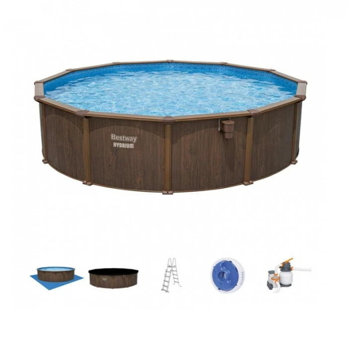 Piscine En Acier Bestway Hydrium Effet Bois Ø 5,50 X H 1,30 M 7 Piscine En Acier Bestway Hydrium Effet Bois Ø 5,50 X H 1,30 M – Image 7