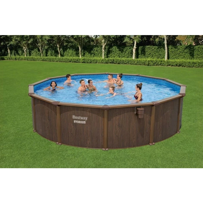 Piscine En Acier Bestway Hydrium Effet Bois Ø 5,50 X H 1,30 M 2 Piscine En Acier Bestway Hydrium Effet Bois Ø 5,50 X H 1,30 M – Image 2