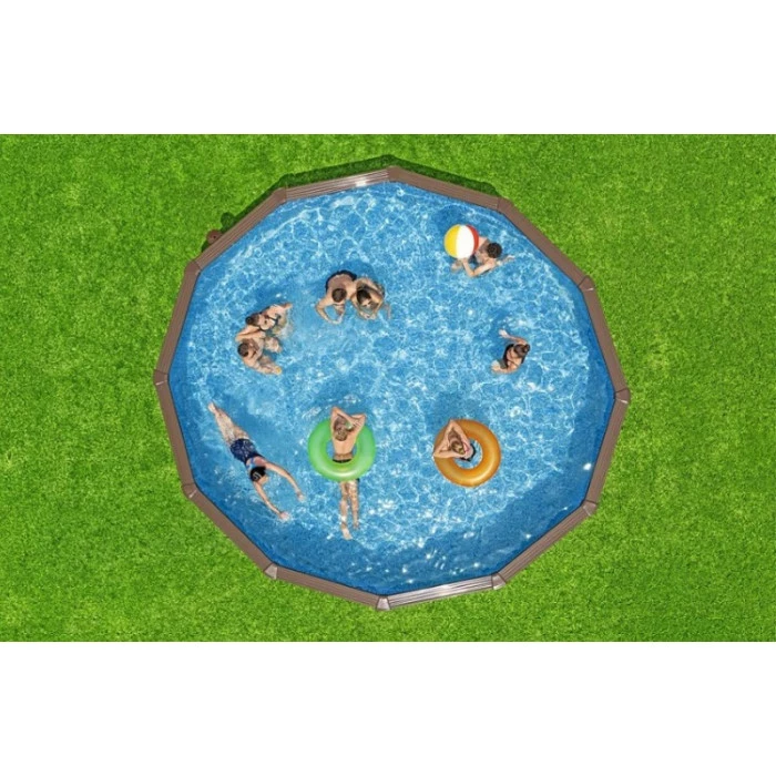 Piscine En Acier Bestway Hydrium Effet Bois Ø 5,50 X H 1,30 M 4 Piscine En Acier Bestway Hydrium Effet Bois Ø 5,50 X H 1,30 M – Image 4