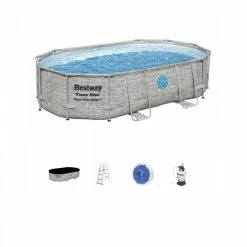 Piscine Tubulaire Bestway Power Steel Swim Vista Ovale 4,88 X 3,05 X 1,07 M -Intex Soldes Magasin piscine hors sol ovale power steel swim vista effet pierre grise avec hublots 488 x 305 cm