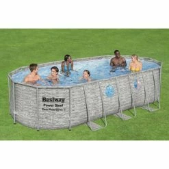Piscine Tubulaire Ovale Bestway Power Steel Swim Vista 5,49 X 2,74 X 1,22 16 Piscine Tubulaire Ovale Bestway Power Steel Swim Vista 5,49 X 2,74 X 1,22 -Intex Soldes Magasin piscine hors sol ovale power steel swimvista effet pierre grise avec hublots 549 x 274 cm 2