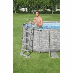 Piscine Tubulaire Ovale Bestway Power Steel Swim Vista 5,49 X 2,74 X 1,22 19 Piscine Tubulaire Ovale Bestway Power Steel Swim Vista 5,49 X 2,74 X 1,22 -Intex Soldes Magasin piscine hors sol ovale power steel swimvista effet pierre grise avec hublots 549 x 274 cm 5