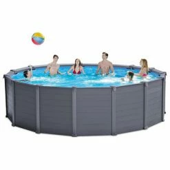 Piscine Tubulaire Ronde Intex Graphite 4.78 X 1.24 M 13 Piscine Tubulaire Ronde Intex Graphite 4.78 X 1.24 M -Intex Soldes Magasin piscine intex graphite 1 2