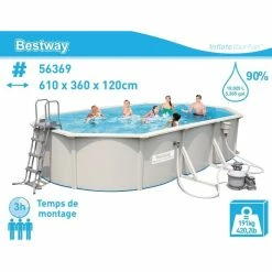 Piscine En Acier Bestway Hydrium - 6,10 X 3,60 X 1,20 M -Intex Soldes Magasin piscine tubulaire bestway hydrium 610 x 360 x 120 cm 56369 caracteristiques 3