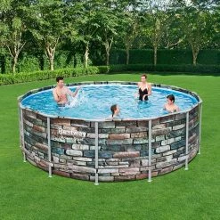 Piscine Tubulaire Bestway Power Steel Stone Ronde 4,27 X 1,22 M 17 Piscine Tubulaire Bestway Power Steel Stone Ronde 4,27 X 1,22 M -Intex Soldes Magasin piscine tubulaire bestway steel stone ronde 427 x 122 cm 2 1