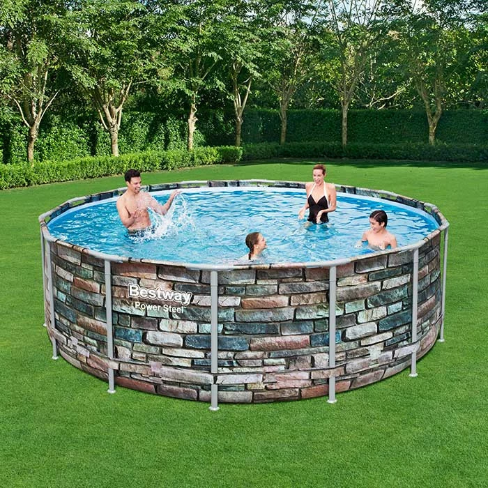 Piscine Tubulaire Bestway Power Steel Stone Ronde 4,27 X 1,22 M 8 Piscine Tubulaire Bestway Power Steel Stone Ronde 4,27 X 1,22 M – Image 8