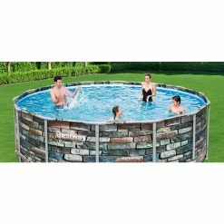Piscine Tubulaire Bestway Power Steel Stone Ronde 4,27 X 1,22 M 13 Piscine Tubulaire Bestway Power Steel Stone Ronde 4,27 X 1,22 M -Intex Soldes Magasin piscine tubulaire bestway steel stone ronde 427 x 122 cm 7 1