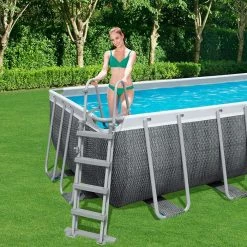 Piscine Tubulaire Rectangulaire Bestway Power Steel 4,12 X 2,01 X 1,22 Aspect Résine -Intex Soldes Magasin piscine tubulaire rectangulaire bestway power steel 412 201 122 3 1