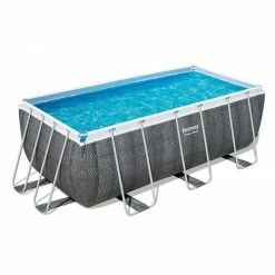 Piscine Tubulaire Rectangulaire Bestway Power Steel 4,12 X 2,01 X 1,22 Aspect Résine -Intex Soldes Magasin piscine tubulaire rectangulaire bestway power steel 412 201 122 4 1