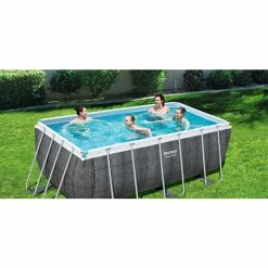 Piscine Tubulaire Rectangulaire Bestway Power Steel 4,12 X 2,01 X 1,22 Aspect Résine -Intex Soldes Magasin piscine tubulaire rectangulaire bestway power steel 412 201 122 5 1