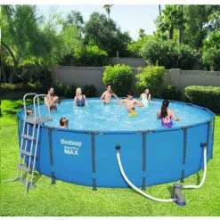 Piscine Tubulaire Ronde Bestway Steel Pro Max Bleu 5,49 X 1,22 M -Intex Soldes Magasin piscine tubulaire ronde bleu bestway steel pro max 5 49 x 1 22 m 1