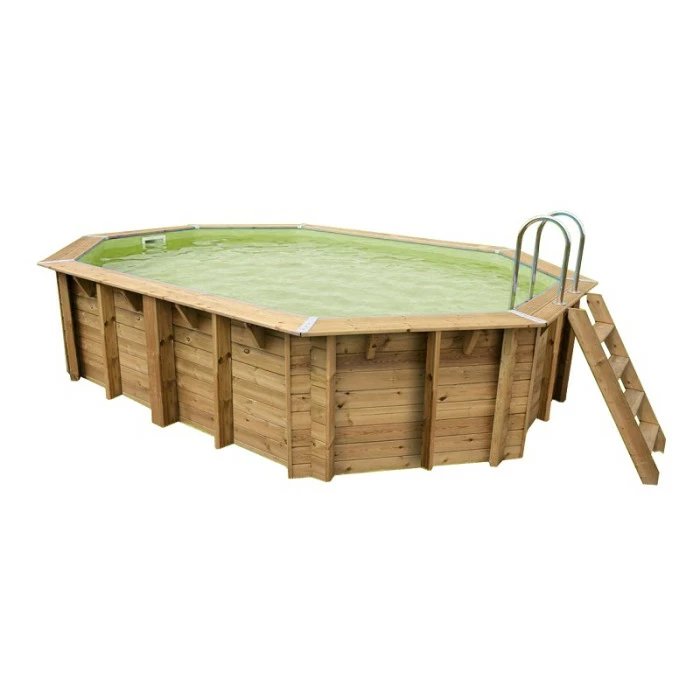 Piscine En Bois Octogonale Ubbink Azura 4,90 X 3,55 X 1,30 M - Liner Beige 1 Piscine En Bois Octogonale Ubbink Azura 4,90 X 3,55 X 1,30 M - Liner Beige