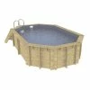 Piscine En Bois Octogonale Ubbink Azura 4,90 X 3,55 X 1,30 M - Liner Bleu