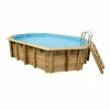 Piscine En Bois Octogonale Ubbink Azura 6,10 X 4 X 1,20 M - Liner Bleu
