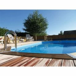 Piscine En Bois Octogonale Ubbink Azura 6,10 X 4 X 1,20 M - Liner Bleu -Intex Soldes Magasin piscine ubbink azura 610 400 120 bleu 2
