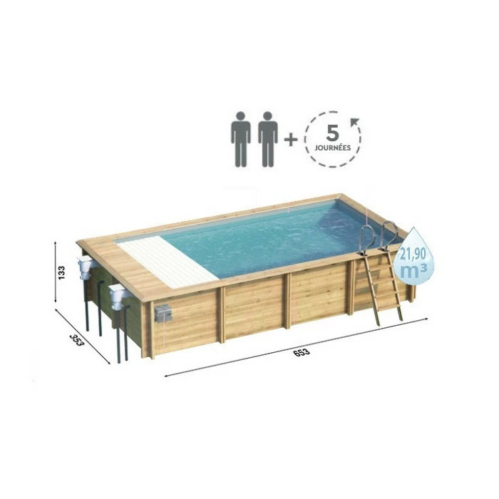 Piscine Urbaine XL Procopi En Bois 6,5 X 3,5 M - Couverture Automatique 3 Piscine Urbaine XL Procopi En Bois 6,5 X 3,5 M - Couverture Automatique – Image 3