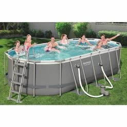 Piscine Tubulaire Ovale Bestway Power Steel 5,49 X 2,74 X 1,22 M -Intex Soldes Magasin piscine power steel 549x274 ambiance min 1
