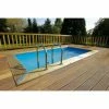 Piscine En Bois Rectangulaire Ubbink Linéa UrbanPool 4,50 X 2,50 X 1,40 M - Liner Bleu