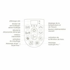 Spa Gonflable Bestway Lay-Z Spa BUDAPEST AirJet 6 Places -Intex Soldes Magasin visuel panneau controle pompe spa